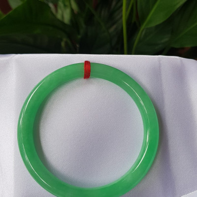 Vòng cẩm thạch Mới Lý T 54mm x 7,2mm Vòng màu xanh nhẹ nhàng bóng đẹp nữ mệnh Mộc mệnh Hỏa mệnh Thủy ạ Nữ 53kg - 60kg đeo đẹp