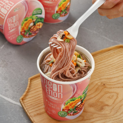 Thùng 12 bún tảo xoắn + 12 bún rau củ gạo lứt ăn liền NGON & THON eatclean giảm cân TÂM MINH FOODS