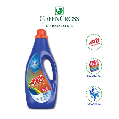 Combo Nước tẩy quần áo màu AXO đánh bay vết bẩn chai 1,8 Lít lưu hương thơm mát