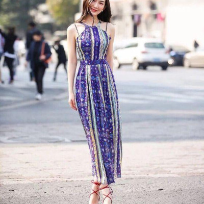 Đầm maxi họa tiết vân sọc cao cấp