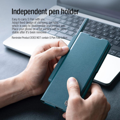 Bao da cho Samsung Galaxy Z Fold 7 , Z Fold 5 , Z Fold 4 , Z Fold6 (Fold 6 5G) hiệu Nillkin Qin Pro Leather(chống sốc, có khe để bút)- Hàng chính hãng