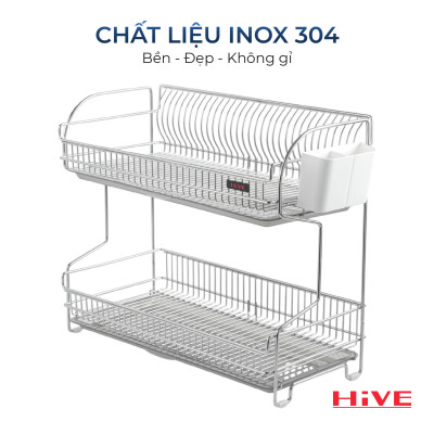 Kệ (giá) để chén bát HiVE DG 2 tầng inox 304