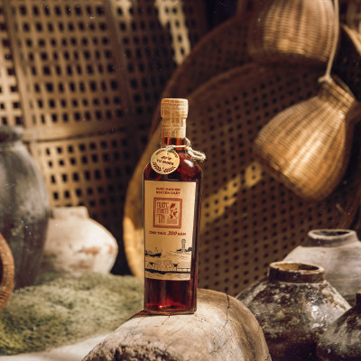 Đặc Sản Bình Thuận - Cặp 2 Chai Nước Mắm Tĩn Cá Cơm Than Nhãn Đỏ 40N (500Ml/Chai) - Ocop 4 Sao