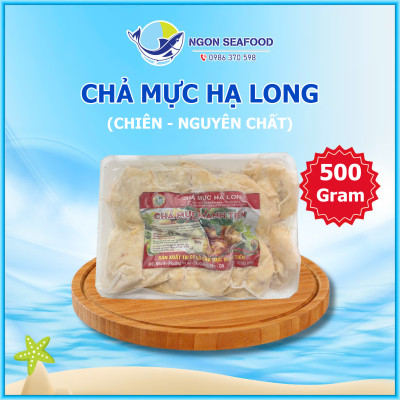 Chả Mực Giã Tay Hạ Long (Chiên) - Hút Chân Không - Khay 500gr
