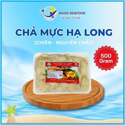 Chả Mực Giã Tay Hạ Long (Chiên) - Hút Chân Không - Khay 500gr