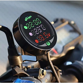 Đồng Hồ Cao Cấp Cho Xe Máy: 3in1 Báo Giờ, Nhiệt Độ, Vôn Ắc Quy - Mẫu Mới Chống Nước Loại Tốt, ĐÈN TRANG TRÍ