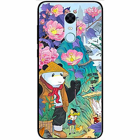 Ốp lưng dành cho Xiaomi Redmi Note 4x mẫu Gấu Cầm Hoa