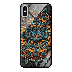 Ốp lưng kính cường lực cho iPhone XS MAX Họa Tiết Cú - Hàng chính hãng