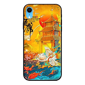 Ốp in cho iPhone XR Hạc Nền Vàng - Hàng chính hãng