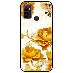 Ốp lưng dành cho Oppo A53 mẫu Mẫu Đơn Vàng