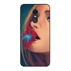 Ốp Lưng in cho Xiaomi Redmi 5 Mẫu Cô Gái Hôn Bông Hoa - Hàng Chính Hãng