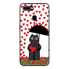 Ốp Lưng in cho Oppo A7 Mẫu Mèo Che Tình - Hàng Chính Hãng