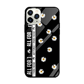 Ốp lưng kính cường lực cho iPhone 11 Pro Max Nền Hoa Cúc x Air - Hàng Chính Hãng