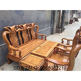 Bộ bàn ghế gỗ phòng khách minh quốc đào gỗ lim