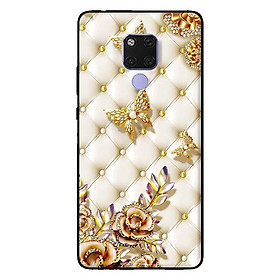 Ốp lưng in cho Huawei Mate 20 mẫu Bướm Vàng Giả Da - Hàng chính hãng