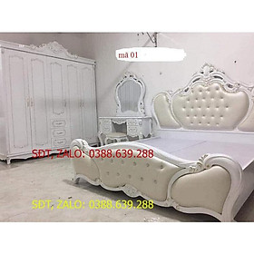 combo bộ giường tủ tân cổ điển 01