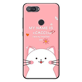 Ốp in cho Xiaomi Mi 8 Lite Mèo Trắng Thích Ăn - Hàng chính hãng