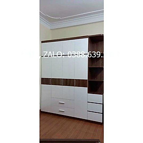 Tủ gỗ MDF có tầng chăn màn kèm kệ trang trí 01