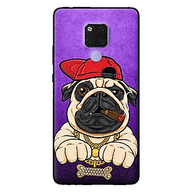 Ốp lưng in cho Huawei Mate 20 mẫu Pulldog Hiphop Nền Tím - Hàng chính hãng