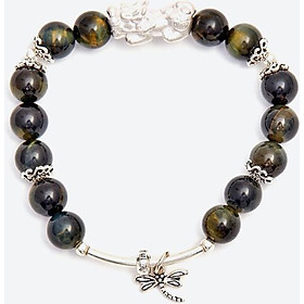 Vòng tay đá mắt hổ phối tỳ hưu bạc Ngọc Quý Gemstones