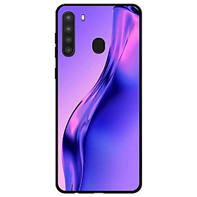 Ốp lưng dành cho Samsung Galaxy A21 mẫu Đường Cong Tím Xanh