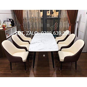 Bàn đá 1m6x80 6 ghế