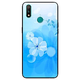 Ốp Lưng in cho Realme 3 Pro Mẫu Bông Hoa Nền Xanh - Hàng Chính Hãng