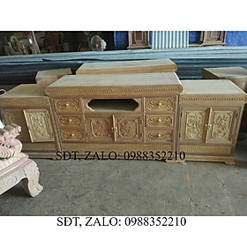Kệ tivi kiểu nồi giữa gỗ gụ