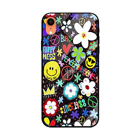Ốp lưng kính cường lực cho iPhone Xr Nền Hoa Cúc Mess - Hàng Chính Hãng
