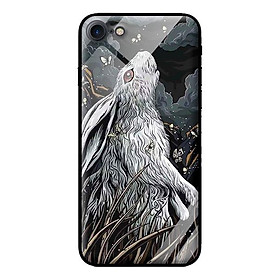 Ốp lưng kính cường lực cho iPhone 8 Thỏ Trắng - Hàng chính hãng