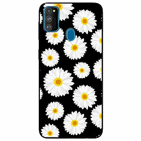 Ốp lưng dành cho Samsung M30s mẫu Hoạ Tiết Cúc Nền Đen