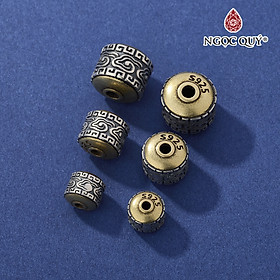 Charm bạc hình trụ họa tiết đám mây xỏ ngang - Ngọc Quý Gemstones