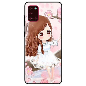 Ốp lưng dành cho Samsung A31 mẫu Nàng Chibi Nền Hồng