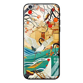 Ốp kính cường lực cho iPhone 6s Hai Con Hạc - Hàng chính hãng