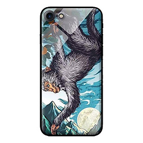 Ốp lưng kính cường lực cho iPhone 7 Khỉ Đu Cây - Hàng chính hãng
