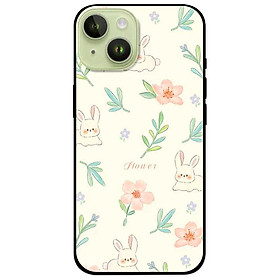 Ốp lưng cho iPhone 14 - iPhone 14 Plus - iPhone 14 Pro - iPhone 14 Pro Max - Hoạ Tiết Thỏ Hoa Hồng - Hàng Chính Hãng