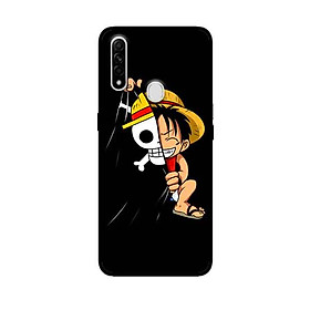 Ốp Lưng in cho Oppo A8 Mẫu Mũ Rơm Nền Đen - Hàng Chính Hãng