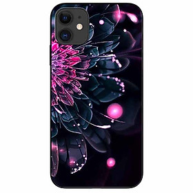 Ốp lưng in cho Iphone 11 Mẫu Mẫu Đơn Hồng Đen