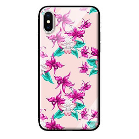 Ốp lưng kính cường lực cho iPhone XS Họa Tiết Hoa Lan - Hàng chính hãng