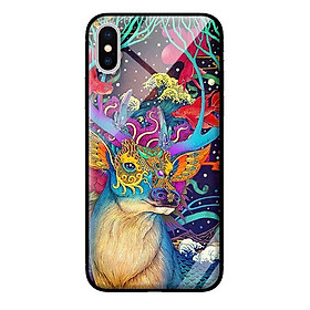 Ốp kính cường lực cho iPhone X Hươu Và Cá Rồng - Hàng chính hãng