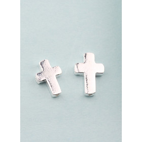 Combo 2 cái charm bạc trắng hình thánh giá xỏ ngang - Ngọc Quý Gemstones 