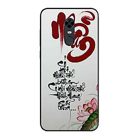 Ốp Lưng in cho Xiaomi Redmi 5 Plus Mẫu Thư Pháp NHẪN Nền Vàng - Hàng Chính Hãng
