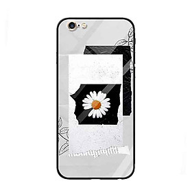 Ốp lưng kính cường lực cho iPhone 6 Plus /6s Plus Nền Hoa Cúc Nền Giấy (3) - Hàng Chính Hãng