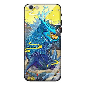 Ốp kính cường lực cho iPhone 6s Plus Rồng Xanh Nền Vàng - Hàng chính hãng