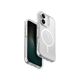 Ốp Lưng trong suốt sạc từ tính UNIQ COMBAT dành cho iPhone 16/ 16 Plus, chống ố vàng, viền màu máy_Hàng Chính Hãng