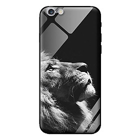 Ốp kính cường lực cho iPhone 6s Plus Sư Tử Trắng Đen - Hàng chính hãng