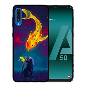 Ốp lưng cho Samsung Galaxy A50  Mèo Và Cá - Hàng chính hãng