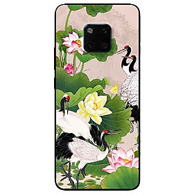 Ốp lưng in cho Huawei Mate 20 Pro Mẫu Sen Và Hạc