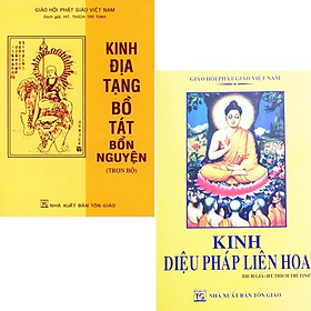 Sách - Combo 2 Quyển Kinh: Kinh Địa Tạng Bồ Tát Bổn Nguyện Trọn Bộ + Kinh Diệu Pháp Liên Hoa - Bìa Mềm - Chính Thông Book