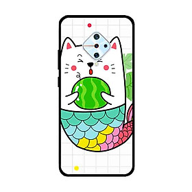 Ốp Lưng in cho Vivo S1 Pro/ Vivo V17 Mẫu Mèo Cá Ôm Dưa Hấu - Hàng Chính Hãng